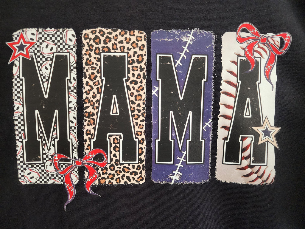 Baseball Mama DTF print close-up - Softball Mom Collection